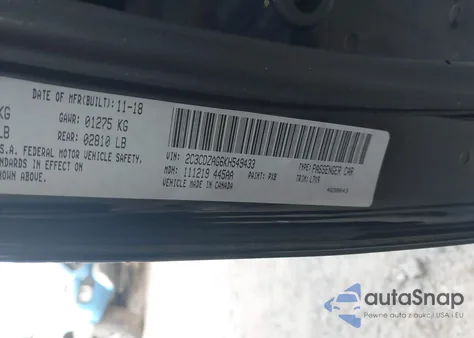 2019 Dodge Challenger Sxt z USA, uszkodzony, nr VIN 2C3CDZAG6KH549433